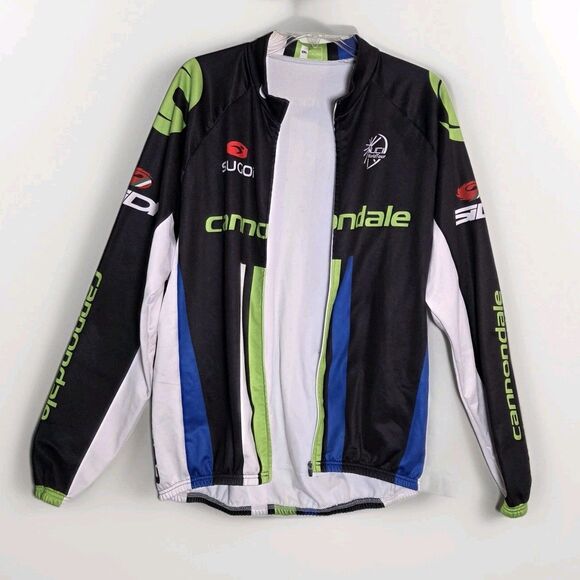 SUGOI CANNONDALE PRO TEAM WINTER JERSEY MENS XXL FULL ZIP LONG SLEEVE BLACK GRN - Picture 3 of 8